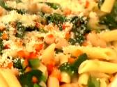 Italian Penne Pasta With Greens And Cannellini Beans
